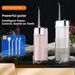Irrigador bucal portátil con bomba de pistón inalámbrica, resistente al agua IPX7, depósito de 300 ml, 3 modos, recargable por USB-C, batería con más de 30 días de duración._voghion.com