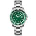 Orologio subacqueo verde da uomo di lusso - Orologio da polso al quarzo luminoso e impermeabile con data e bracciale in acciaio inossidabile_voghion.com