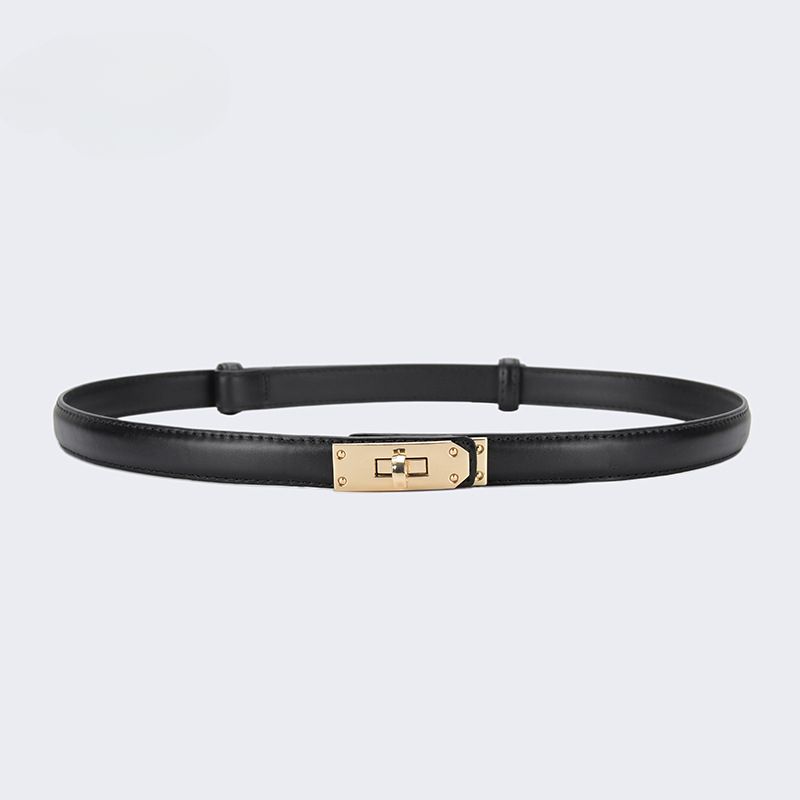 Fashion Versatile Women's Thin Belt Premium Belt Skirt Casual Pants Waist Skinny Lock Belt_voghion.com