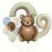 Cross-Border Frosted Bear Rainbow Cream Digital 9-Piece Heart Balloon Set Photo Props Birthday Party Atmosphere_voghion.com