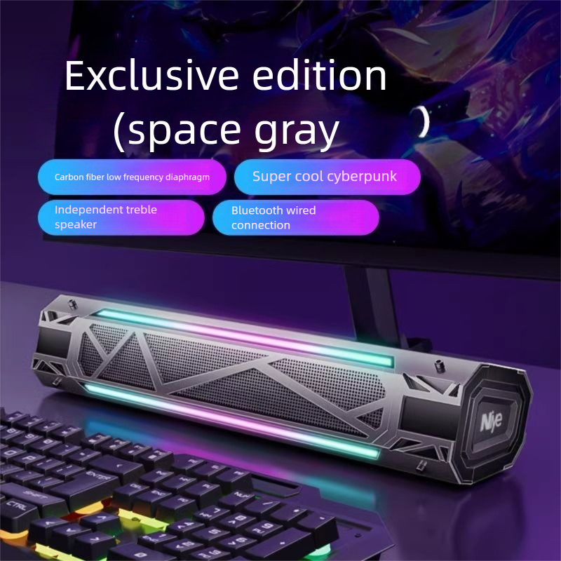 Bluetooth Speaker Computer Desktop Audio Gaming E-Sports RGB Lighting With Microphone Multimedia High Sound Quality_voghion.com