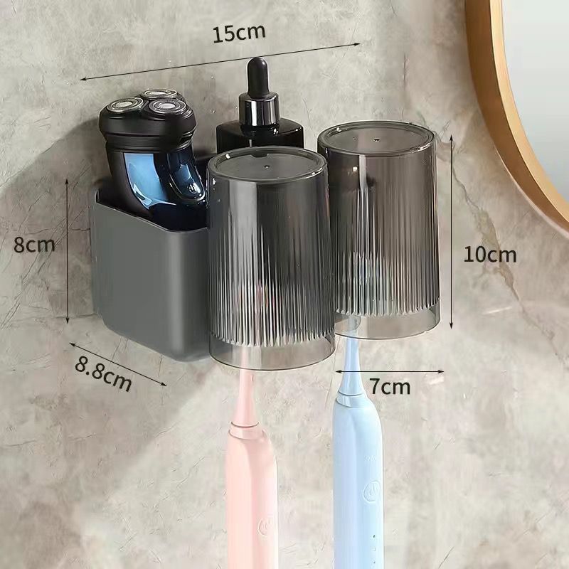 【Multiuso】 Supporto per WC non perforato, portaspazzolino da denti, portaoggetti da parete di lusso_voghion.com