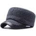 Cappello invernale da uomo di mezza età e da uomo anziano berretto piatto autunno e inverno in cotone idrofilo ispessito per anziani berretto piatto con protezione per le orecchie calda_voghion.com