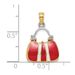 14K & Rhodium 3-D Red Enameled Handbag Opens Charm_voghion.com
