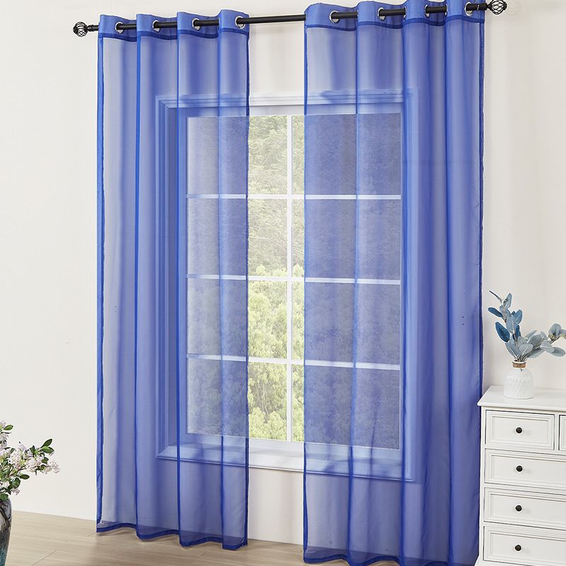 Cortinas de voile resistentes à água – Cortinas transparentes com filtro de luz azul royal – Cortinas modernas de poliéster trançado para sala de estar/quarto/varanda_voghion.com