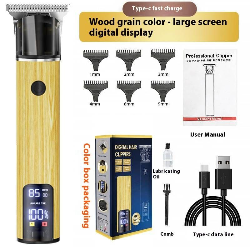 Professioneller Haarschneider – Kabelloser Trimmer aus Titan mit LCD-Display, ultraleisen Motor und Schnellladung Typ C für Männer, Frauen und Haustiere_voghion.com