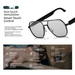 GS12 Smart Sunglasses With Bluetooth, UV Protection, Anti-Blue Light, Touch Control & HD Sound For Calls & Music – Stylish Metal Black Frame_voghion.com