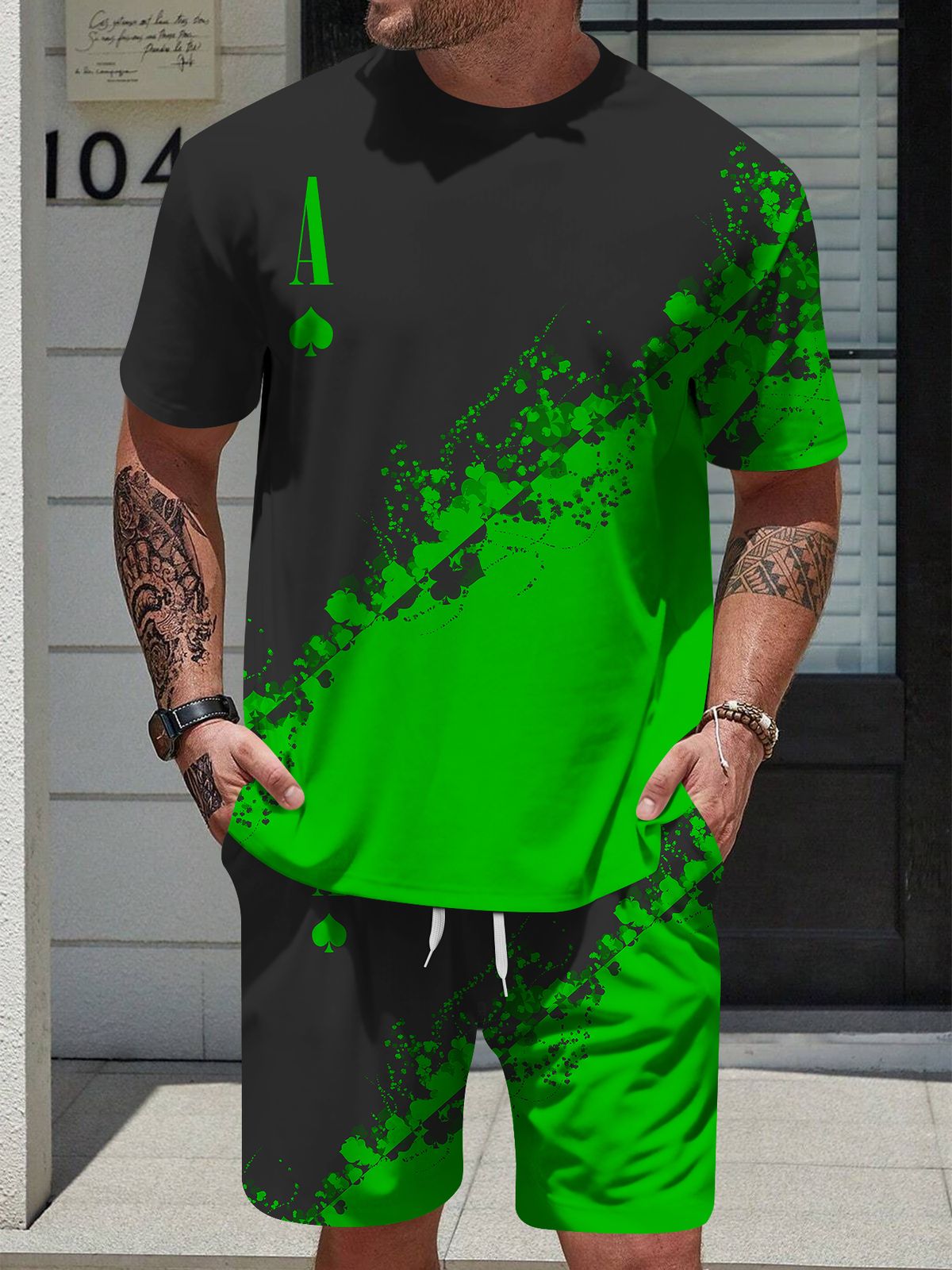 3D Digital Printed Men's Casual Short Sleeve And Shorts Set_voghion.com