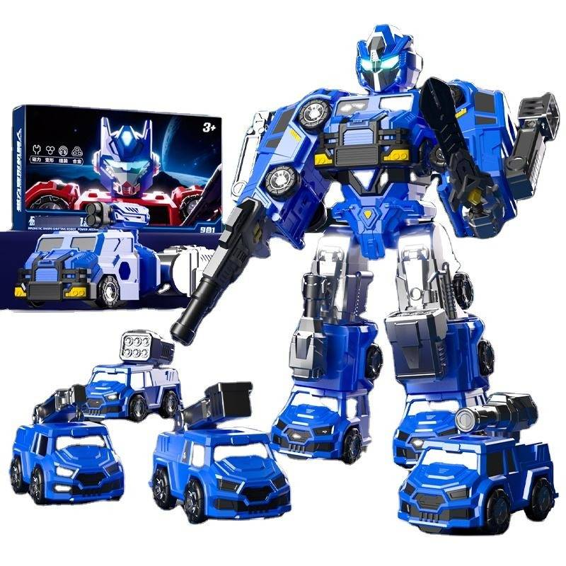 Robot transformable en plastique à monter soi-même, modèle magnétique, jouet unisexe, robot métamorphe pour les enfants de 3 ans et plus_voghion.com