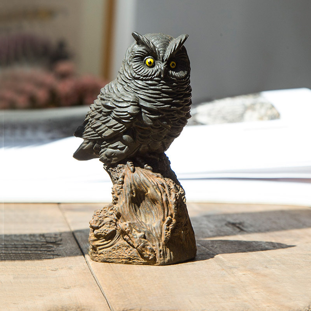 Rust Owl Desktop Ornament Study Small Handmade Decoration Creative Sculpture_voghion.com