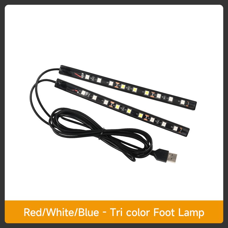 Car foot bottom atmosphere light LED lamp beads one to two foot nest lights three color decorative lights 18LED foot bottom lights_voghion.com