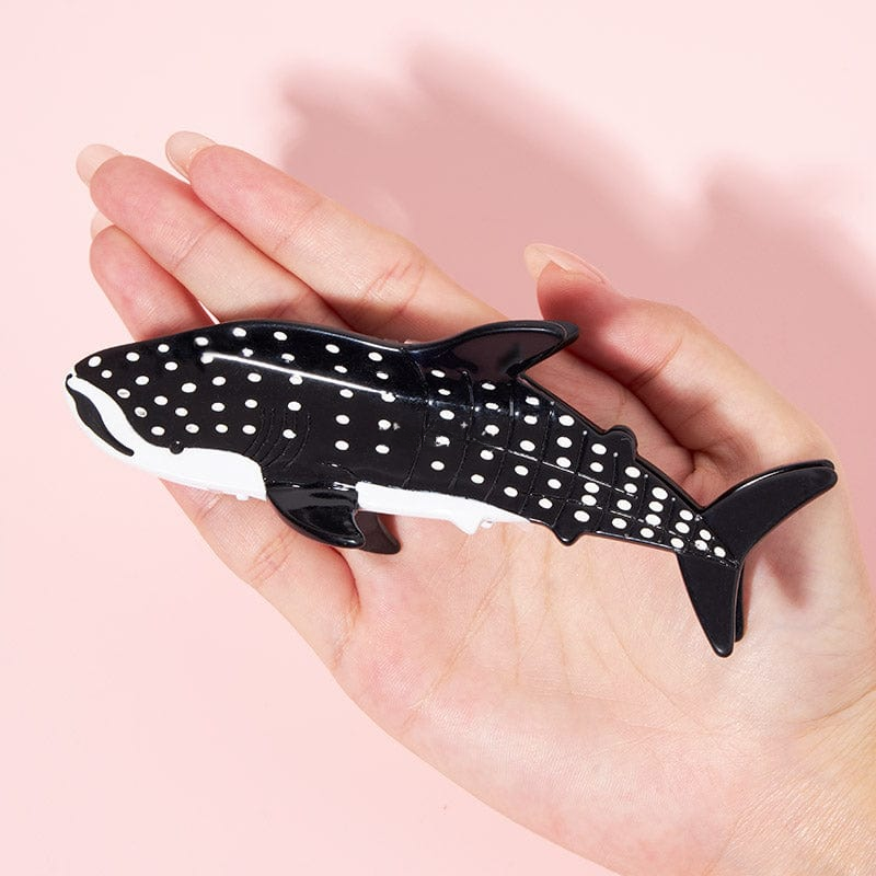 Jumbo Black Whale Shark Hair Claw Clip – Ocean-Inspired Statement Accessory Symbolizing Calm Strength And Timeless Elegance_voghion.com