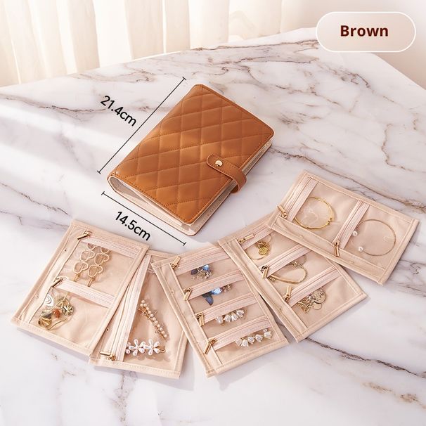 Lederen sieraden organizerboek – multi-compartiment reisopbergdoos voor ringen, kettingen en oorbellen, stofdicht en anti-aanslag ontwerp_voghion.com