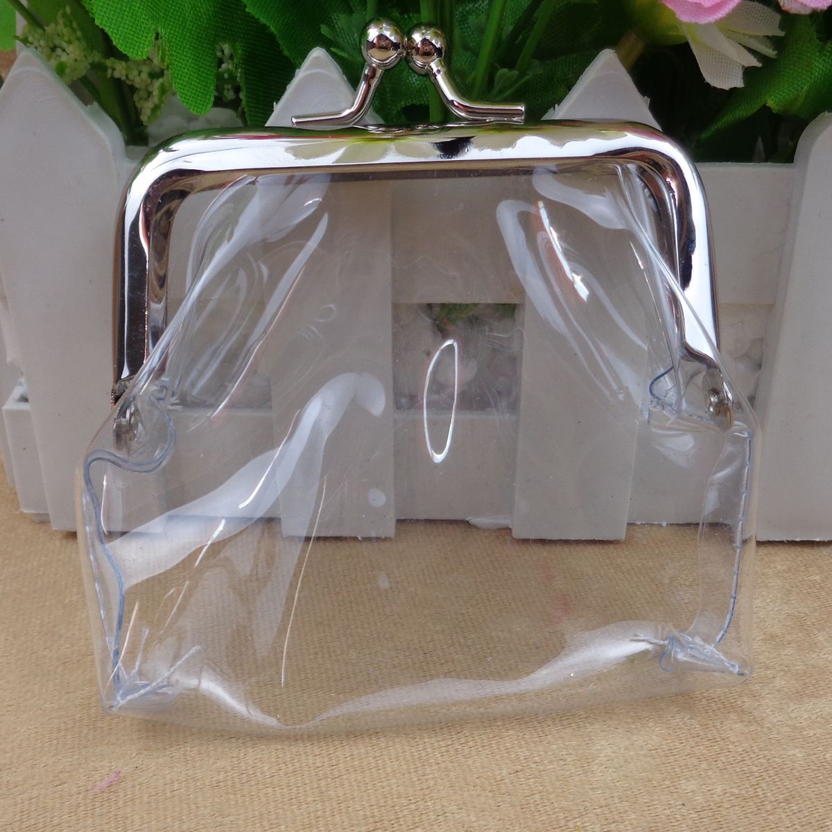 Factory direct transparent coin purse 4 inch bank card bag key wallet coin gift bag_voghion.com