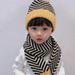 Sciarpa per bambini autunno inverno ragazzi e ragazze a righe moda cappello lavorato a maglia elegante set 2 pezzi versione coreana trendy_voghion.com