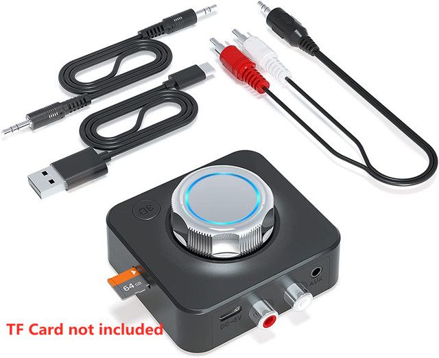Bluetooth 5.0 Audio Receiver 3D Stereo Music Wireless Adapter TF Card RCA 3.5mm 3.5 AUX Jack For Car kit Wired Speaker Headphone_voghion.com
