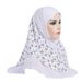 Malay style 8-15 year old girl crystal linen printed chiffon patchwork hat headscarf H326_voghion.com