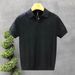 HerrenbekleidungKurzarmpullover Strukturiertes Poloshirt für Herren Revers V-Ausschnitt Slim Fit Business-T-Shirt_voghion.com