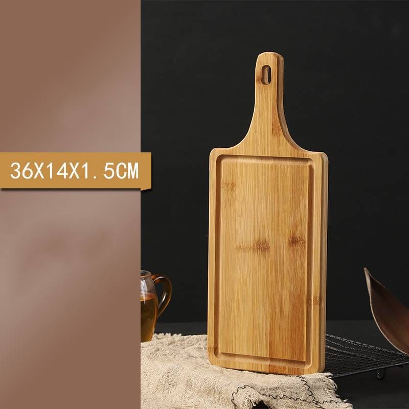 Bambus holz pizza platte 1 stück nan tablett snack brot steak kuchen essteller rechteck runden boden_voghion.com