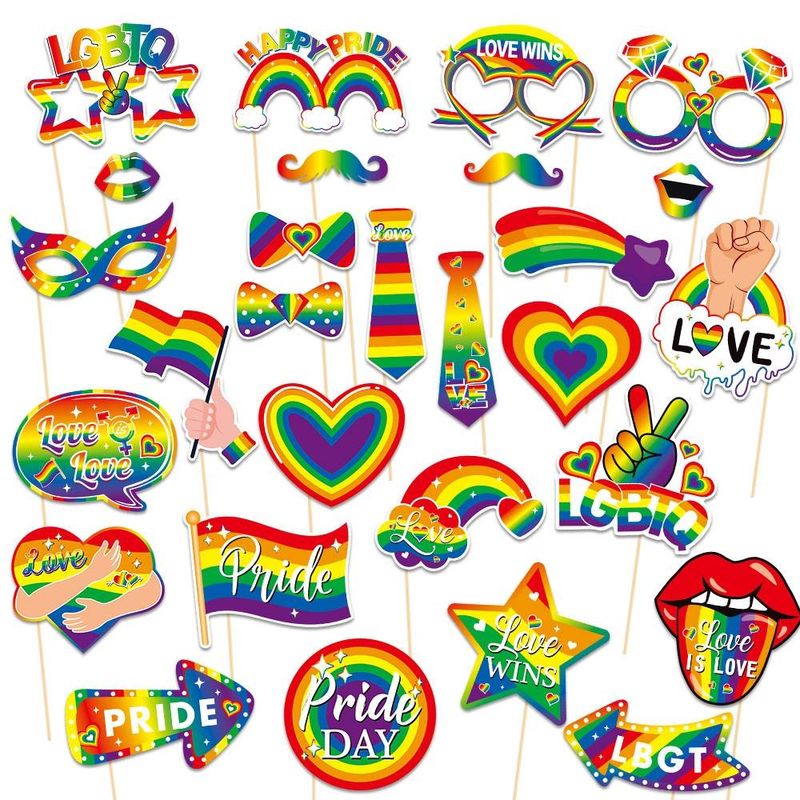 Pride Festival Photo Props Set - 2-pack, 56 Items In Total Whimsical Selfie Accessories For Parade, Party Decor & Celebration Photography_voghion.com