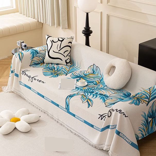 Copridivano in misto lino - Copridivano universale per tutte le stagioni, con copertura totale e design moderno e minimalista (traspirante, lavabile, antiscivolo)_voghion.com