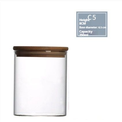 Premium-Vorratsdose aus Glas für Tee und Kaffee mit Bambusdeckel – luftdichter Lebensmittelbehälter für Trockenwaren, Gewürze, Kräuter – Vorratskammer-Organizer_voghion.com