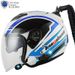 DOT & 3C Certified Motorcycle Half Helmet With Bluetooth & Braid - Lightweight ABS Shell, Dual Visor, Universal Fit For Men & Women_voghion.com