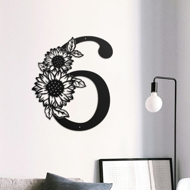 Metal Digital Signage, Indoor And Outdoor Hanging Commemorative Decorations, Split Sunflower Digital Emblem, Wall Decoration Gifts_voghion.com