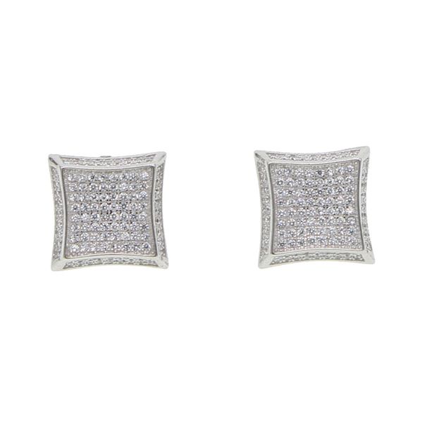 Set di gioielli da donna alla moda, orecchini in argento con micro zirconi intarsiati, gioielli Hip Hop_voghion.com