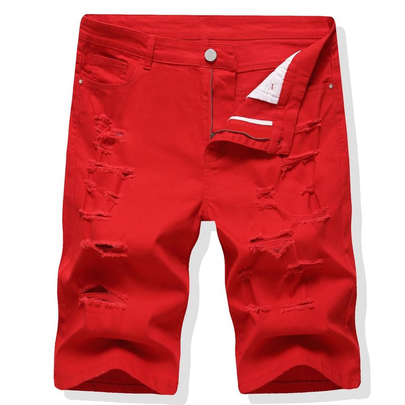 Abbigliamento maschile Jeans bianchi leggermente elasticizzati Pantaloni alla moda Pantaloncini_voghion.com