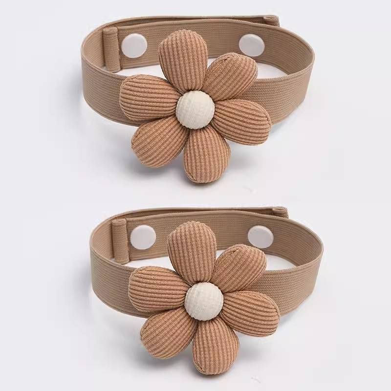 2 Pcs (1 Pair) Cute Floral Curtain Cords, Tieback Curtain Holders, Fashionable And Elegant, No Need To Punch Holes_voghion.com