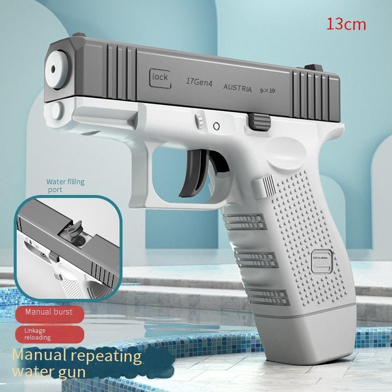 Mini Water Gun Glock Revolver Large Capacity Push Water Gun Water Fight Summer Swimming Pool Water Toys_voghion.com