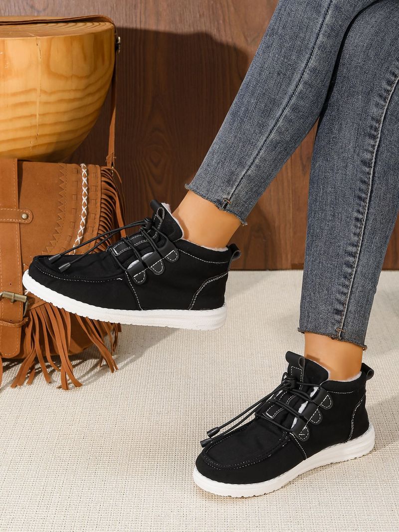 Damen-Schneestiefel für Herbst und Winter, modisch, lässig und warm, Baumwollschuhe für Studentinnen_voghion.com