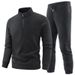 Men's Outdoor Sports Leisure Set - Long Sleeve Hoodie & Mid-Weight Half-Zip Fleece Jacket With Thermal Base Layer_voghion.com