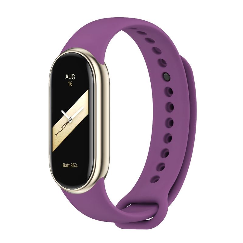 Xiaomi Mi Band 8 Mijobs Düz Renk Silikon Saat Kayışı (Mor) için_voghion.com