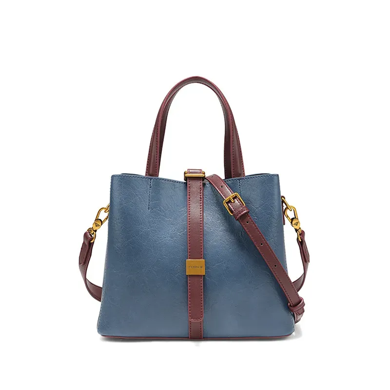 Borsa a secchiello da donna casual alla moda YXYHYC W, di alta qualità e di lusso, con motivo a struzzo e scomparti multipli._voghion.com