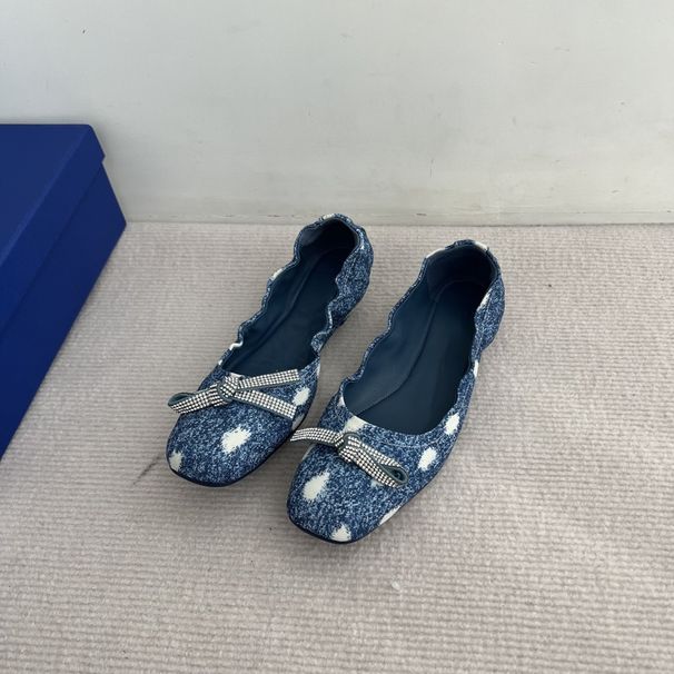 25 nuove scarpe da ballo con punta quadrata e fiocco per donna, in pelle di pecora, comode, con suola morbida e slip-on_voghion.com