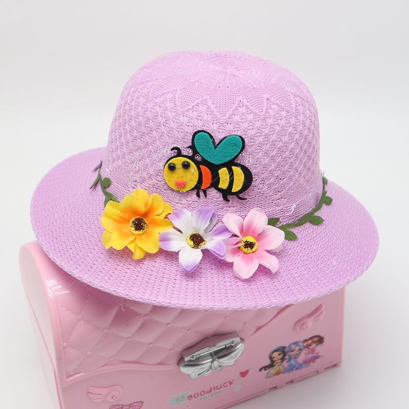 Chapeau de paille pour enfants filles mignon maternelle bébé extérieur parasol protection solaire voyage enfants bassin chapeau pêcheur chapeau de soleil_voghion.com