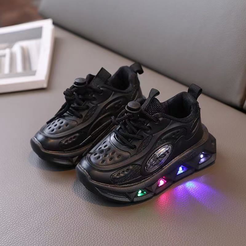 Kinderschoenen met lichtjes Lente Nieuwe zachte zool Ademende sportschoenen voor jongens Meisjesschoenen Kinderschoenen Casual_voghion.com