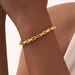 Bracciale da donna in acciaio inossidabile dorato con catena, bracciale minimalista geometrico fatto a mano, cinturino regolabile impilabile alla moda per l'uso quotidiano._voghion.com