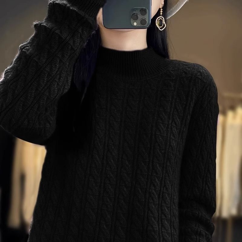 Women's Design Heavy Sequin Inner Knitted Sweater Women'snew Simple And Chic V-neck Lazy Solid Color Top_voghion.com