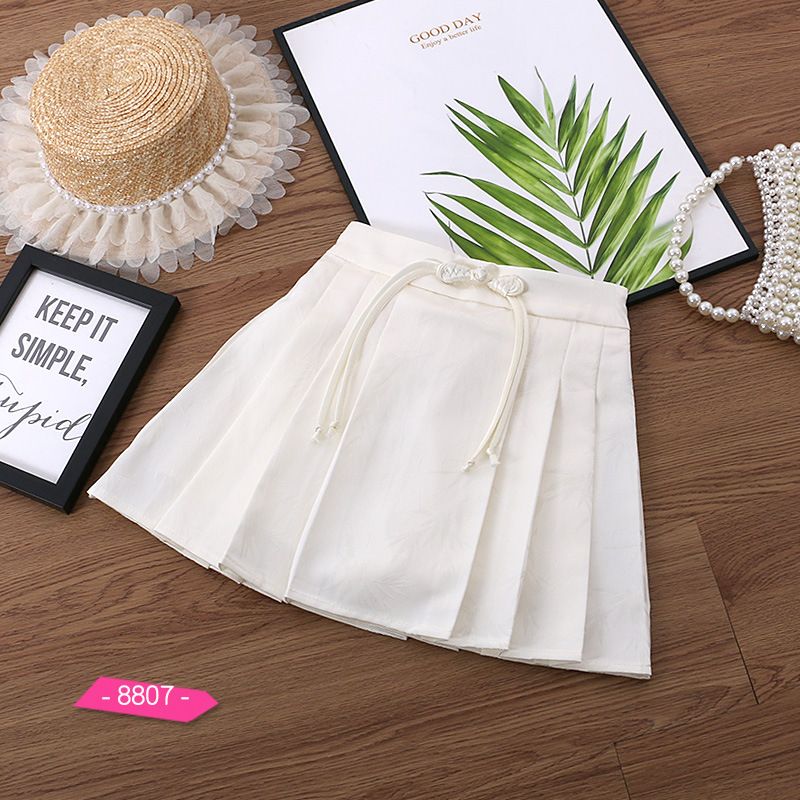 Fustă plisată vintage antiderapantă pentru fete, model cal, pentru mame și copii_voghion.com