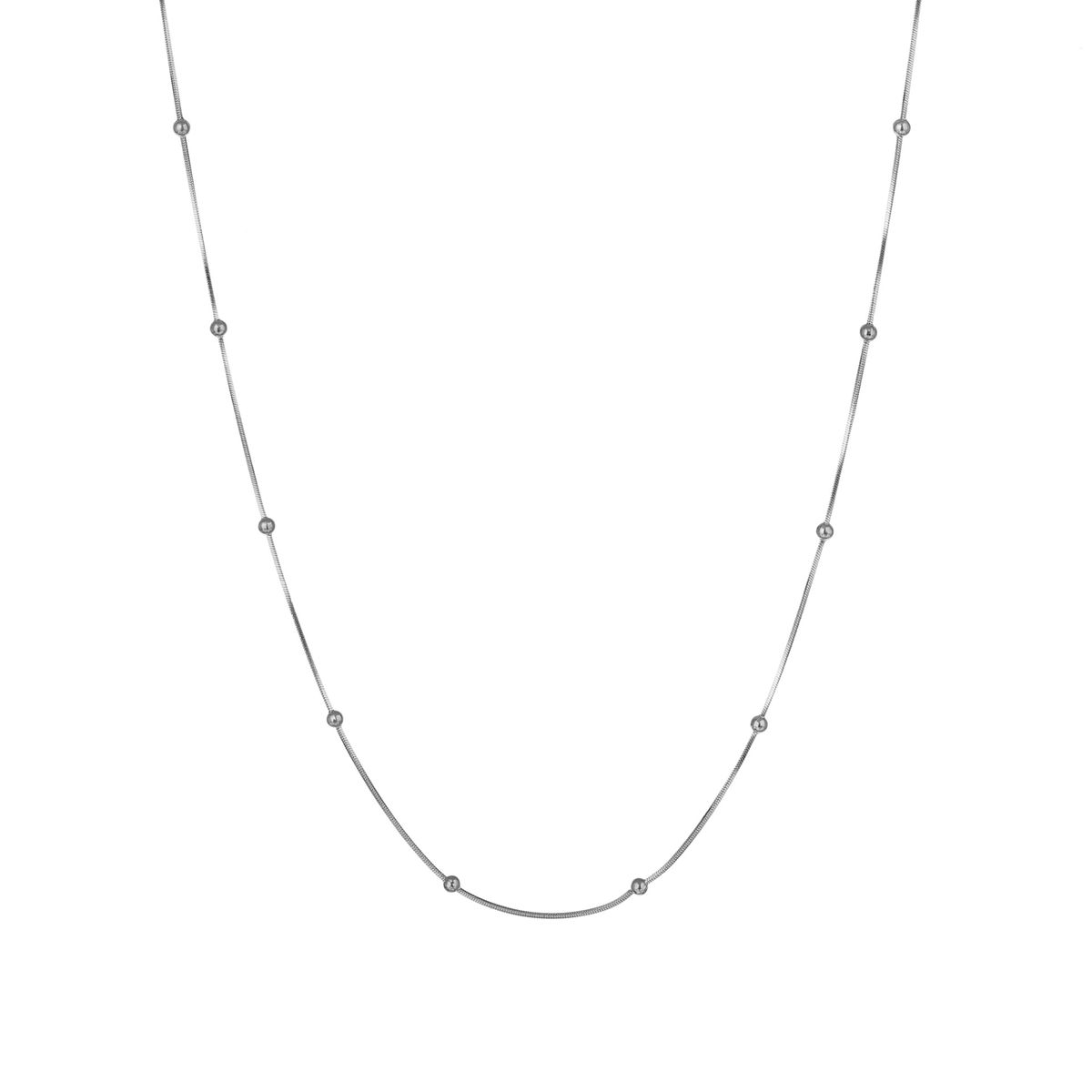 Gioielli da donna - Collana con catena a serpente con perline in acciaio inossidabile, design minimalista a forma di clavicola per l'eleganza quotidiana. Perline con clip a catena a serpente._voghion.com