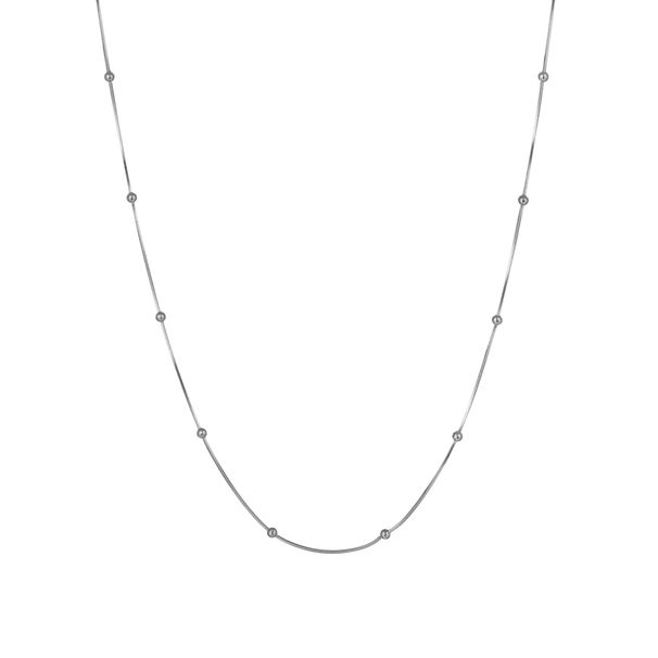 Gioielli da donna - Collana con catena a serpente con perline in acciaio inossidabile, design minimalista a forma di clavicola per l'eleganza quotidiana. Perline con clip a catena a serpente._voghion.com