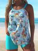 Women's Two-piece Sky-blue Quick-dry Tankini_voghion.com