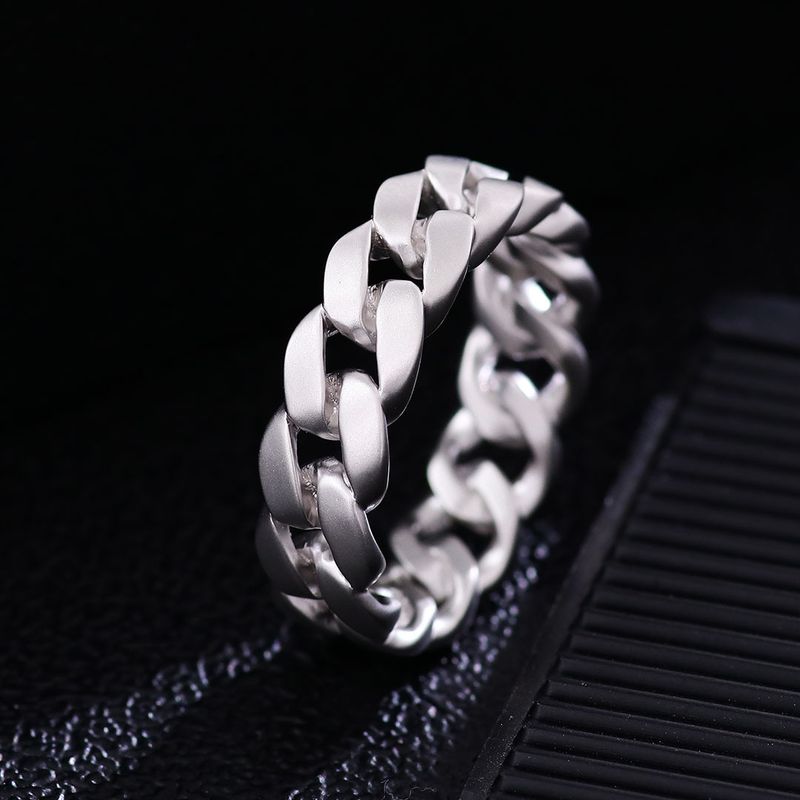 Anello con catena cubana da 10k e 14k, senza diamanti, semplice, unisex, dolce, fresco, stile neutro_voghion.com