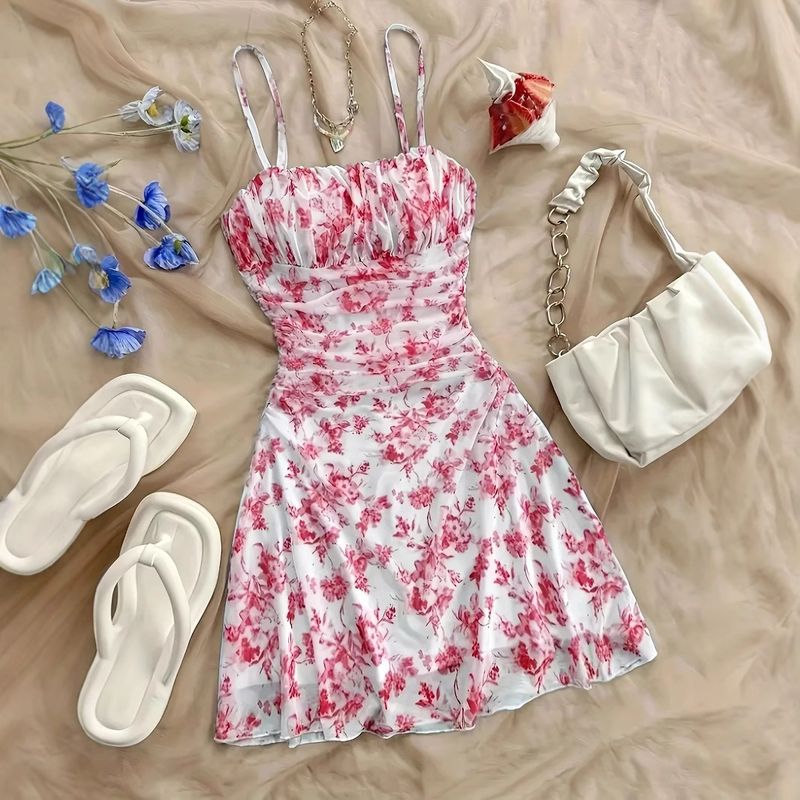 Vêtements pour femmes, robe sexy de tempérament, style vacances, dos nu, écharpe, bord de mer, plage, jupe courte_voghion.com