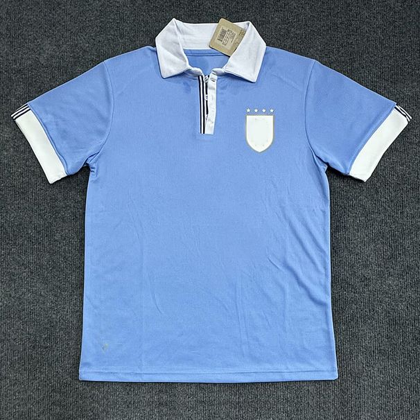24-25 Uruguayan limited editi short sleeved adult football jersey Thai versi blue game uniform single piece_voghion.com