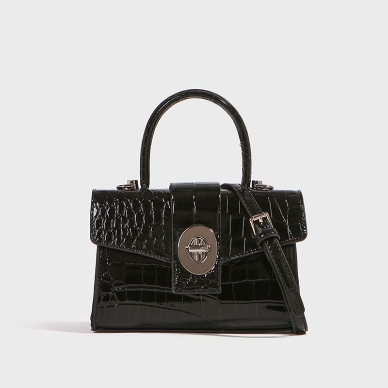 Niche design, high-end bag, crocodile pattern small square bag, fashionable and versatile one-shoulder cross-body small square bag, versatile new _voghion.com