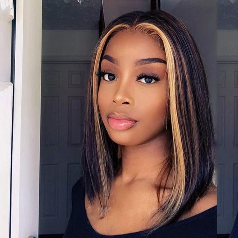 Európske a americké parochne pre ženy, bobové parochne, stredne dlhé bielené a farbené svetlohnedé parochne s krátkymi vlasmi_voghion.com